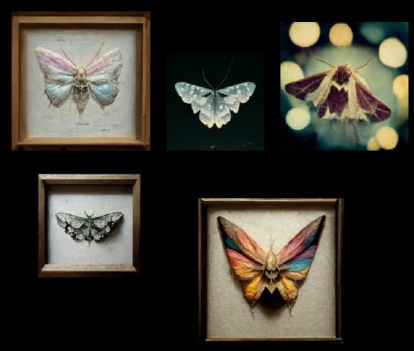 Images of framed butterflies